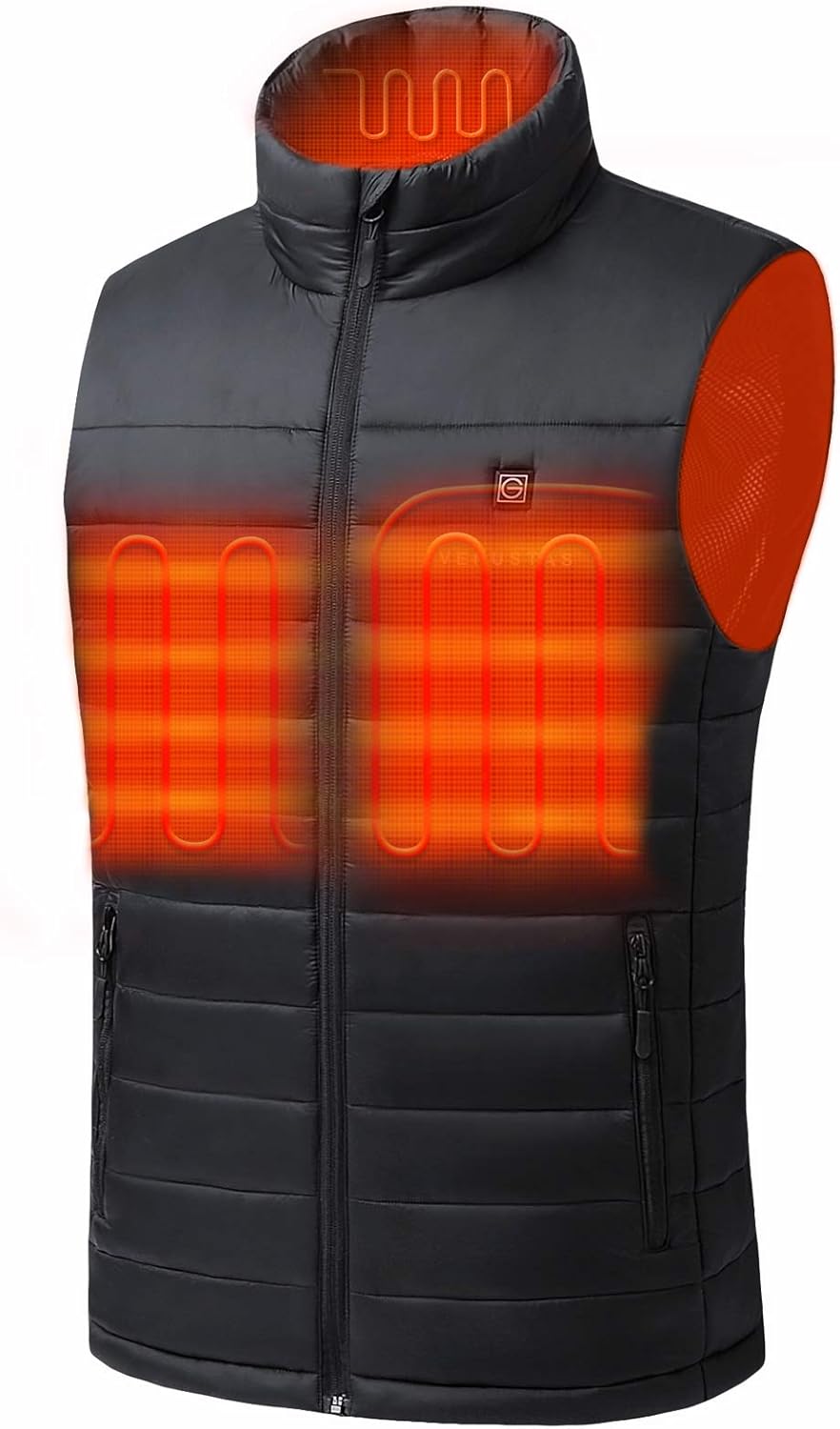 Venustas Men's Heated Vest with Battery Pack 5V, YKK Zippers and Water