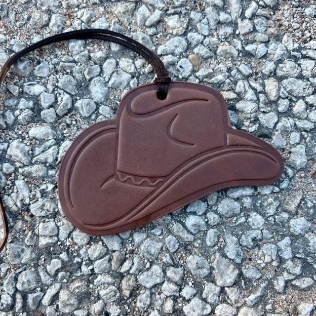 Air Flair Leather Car Air Freshener Cowboy Hat Brown