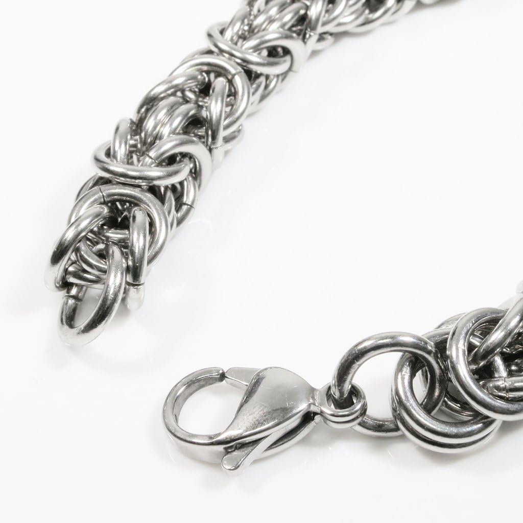 Stainless Steel Round Byzantine Chain Bracelet 8mm - Image 3