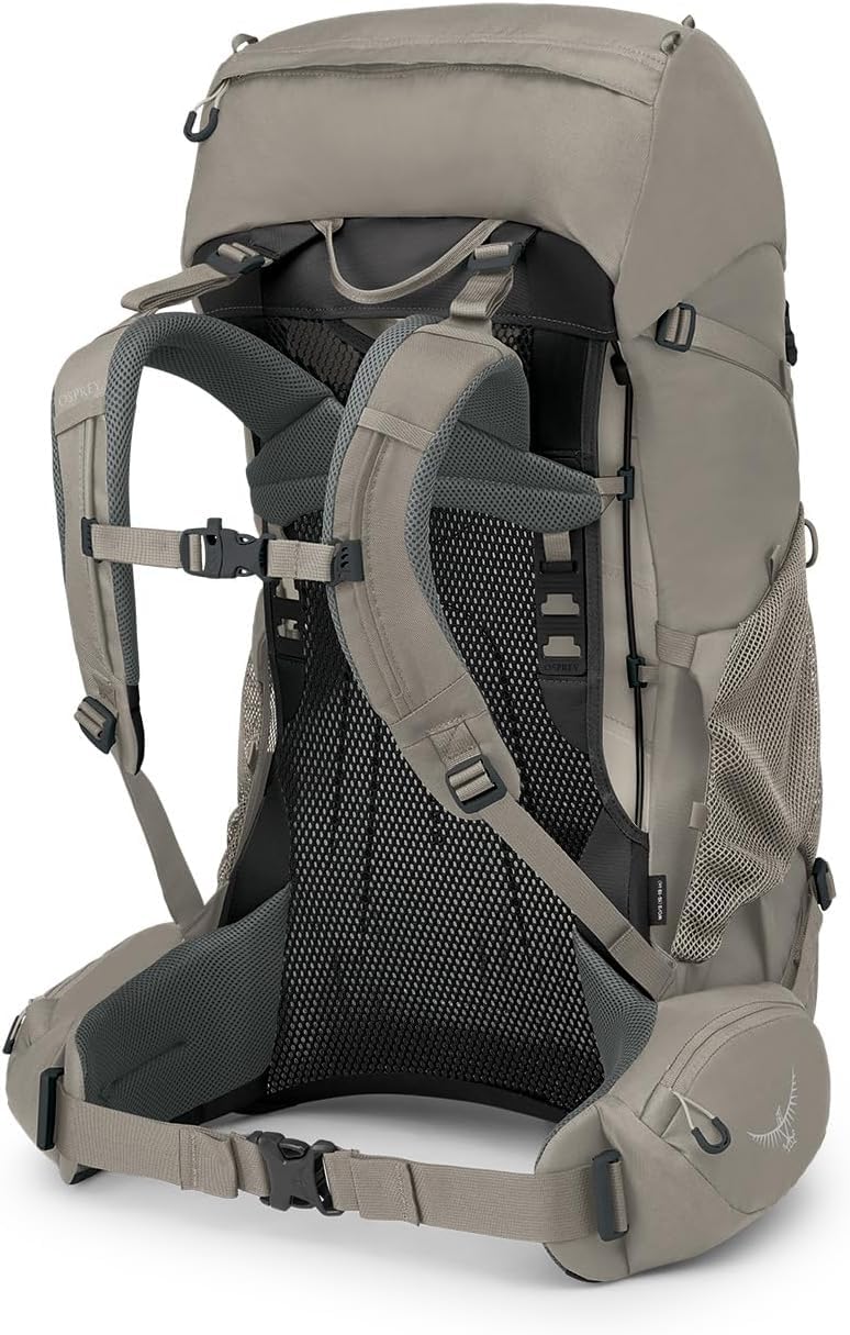 Osprey Renn 50L damski plecak z plecakiem, fronton szary/lniany jasnobrązowy