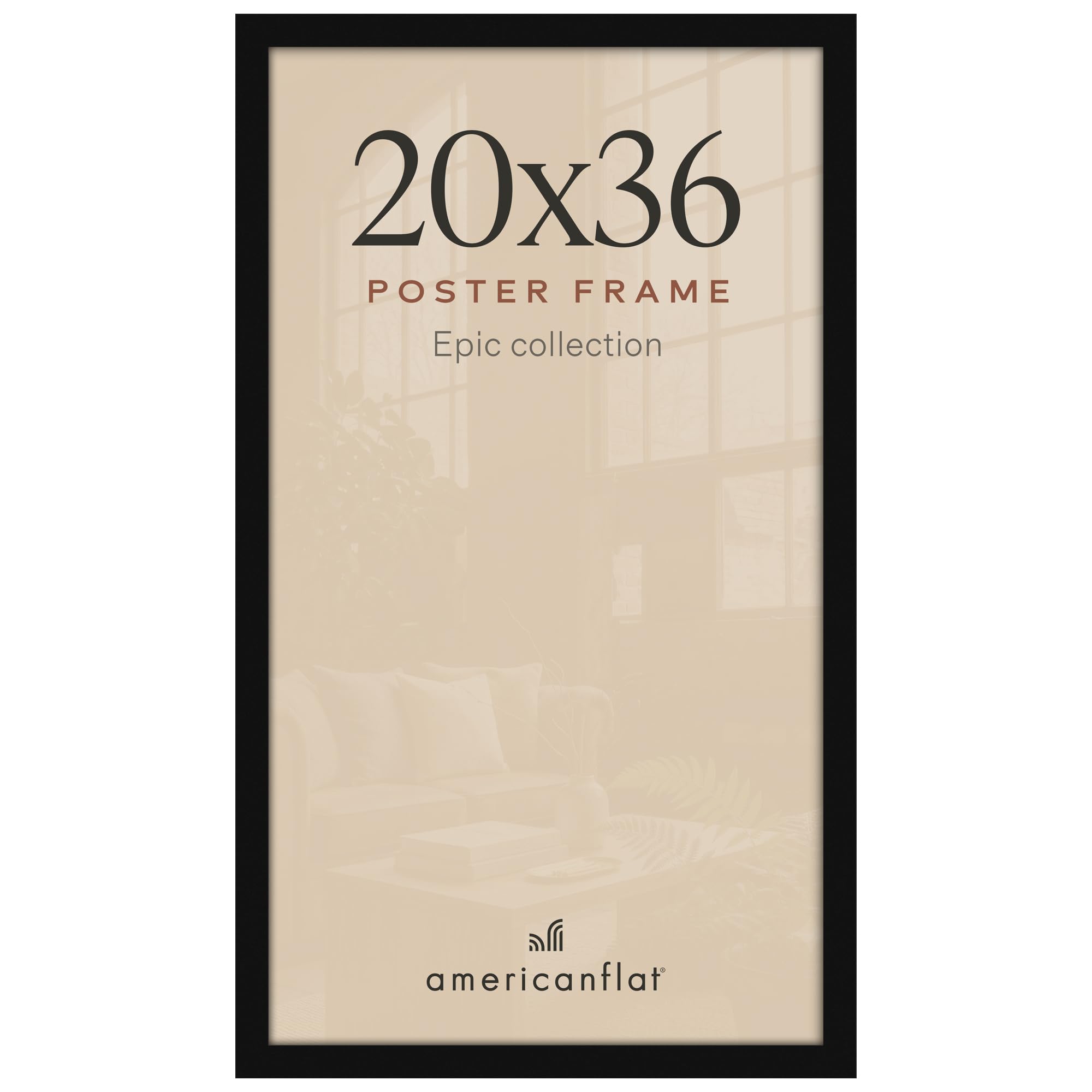 Americanflat 20x36 Poster Frame - Engineered Wood - Black
