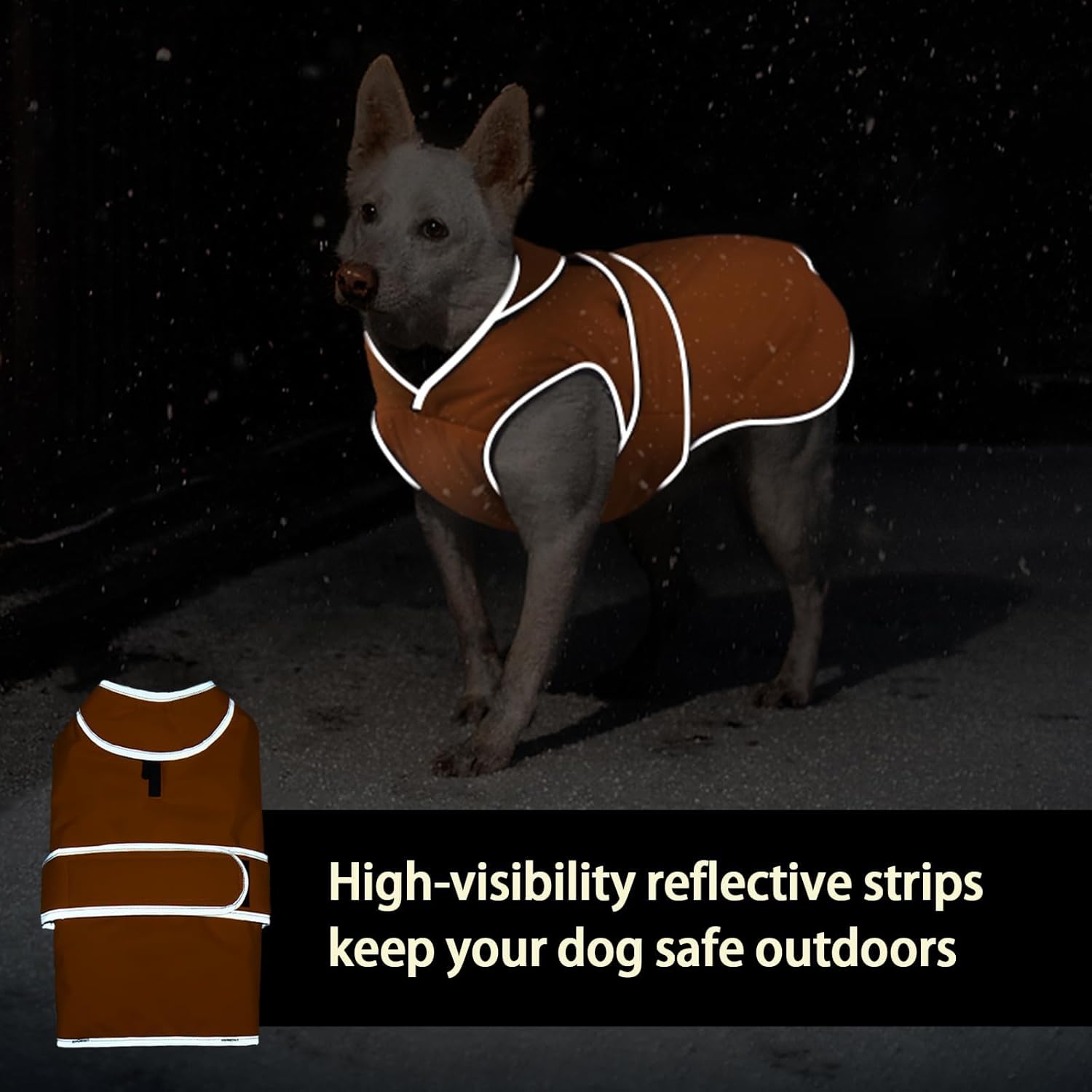 MIGOHI Warm Dog Coat Winter Dog Jacket,Waterproof Cold Weather Coats for Dogs,Fleece Jacket for Small Medium Large Dogs,Reflective Thick Fleece Vest with Leash Hole - Image 5