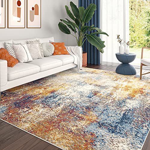 Alfombra moderna grande 8'10" x 12'2" multicolor