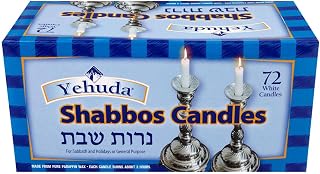 White Shabbos Candles, 72 Count