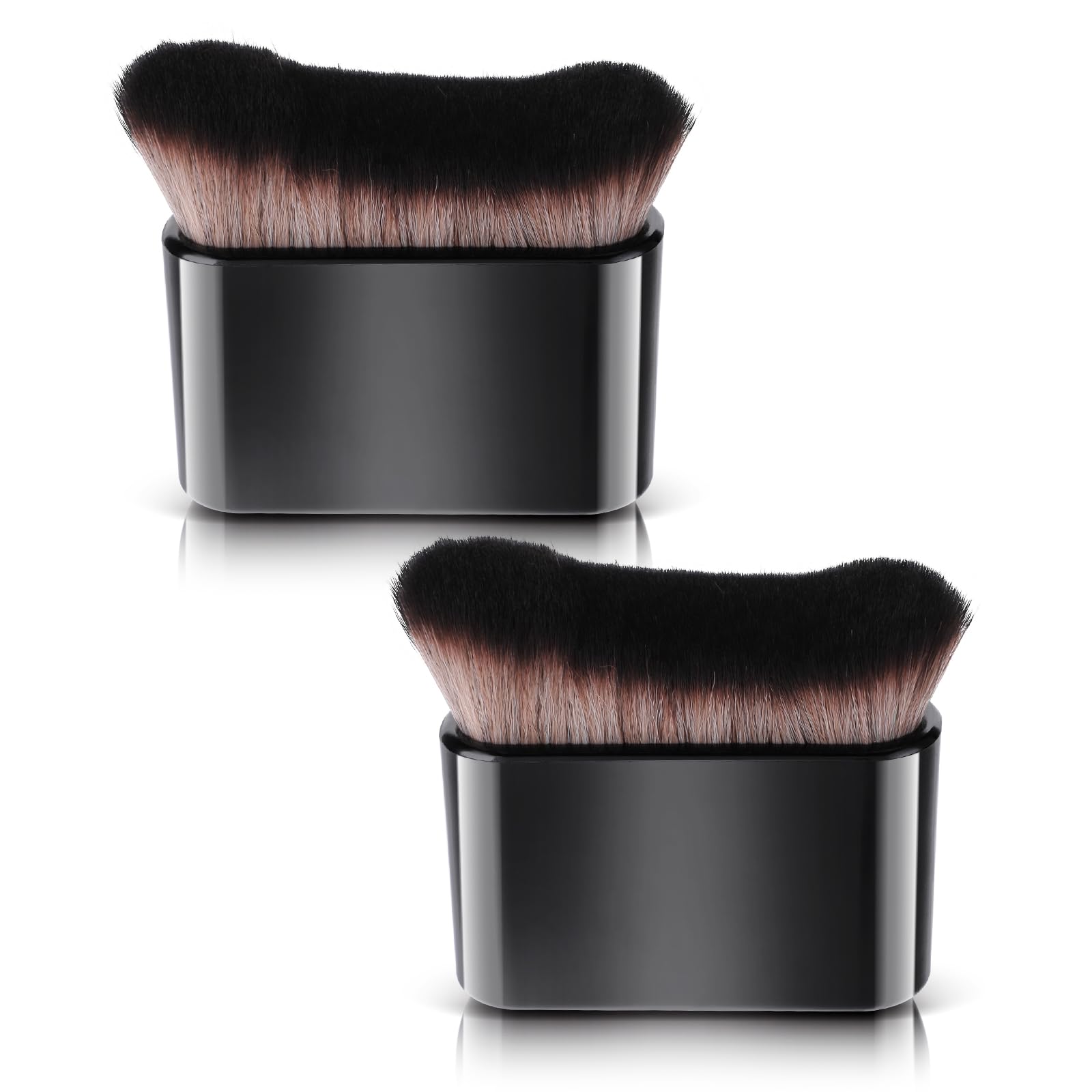 Amabro 2 Stück Body Brush,7.6x6.8 cm Kabuki Pinsel,Bräunungspinsel Bronzer Foundation Make Up Rouge Pinsel Flacher Puderpinsel für Selbstbräuner Gesicht Selbstbräunungs Körper Flüssige