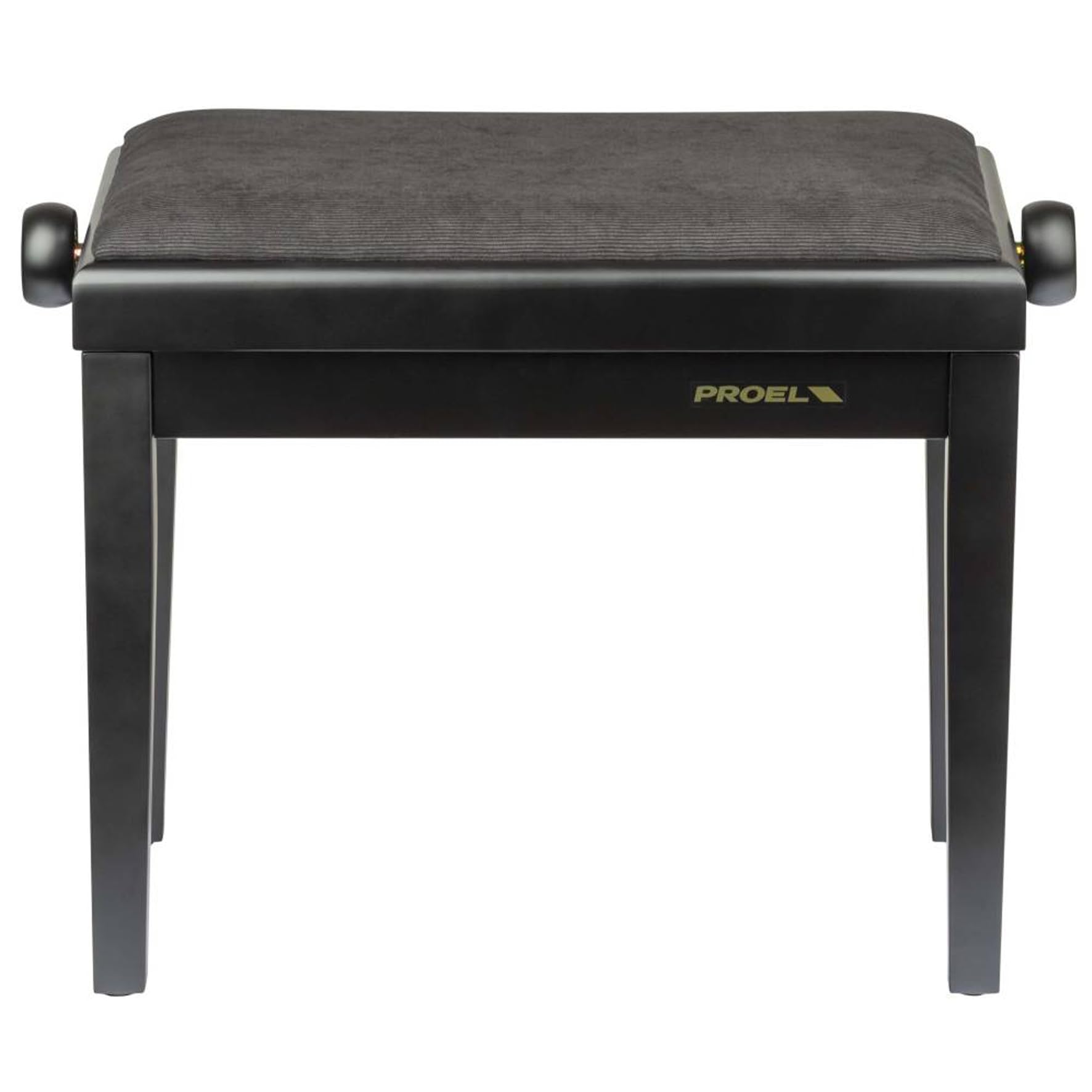 PROEL PB90VSBBK - Panca professionale regolabile in legno per piano ed organo, seduta imbottita con rivestimento in velluto nero, Telaio Nero Opaco
