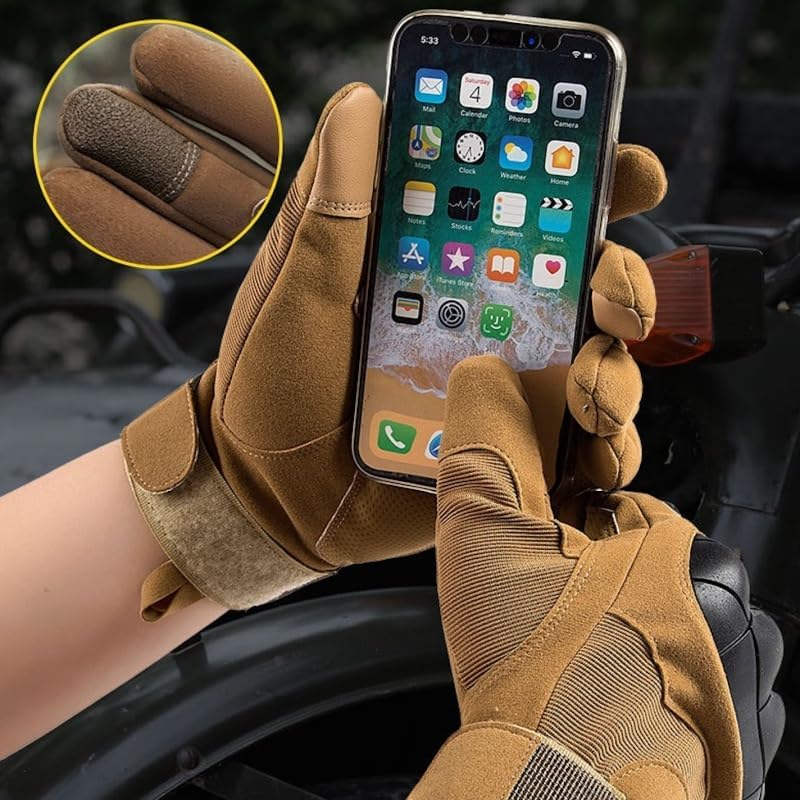 1 Pair Tactical Gloves for Men, Touchscreen Motorcycle Gloves for Sports Motorcycle Cycling Tactical Airsoft Paintball Hunting Hiking Camping Climbing