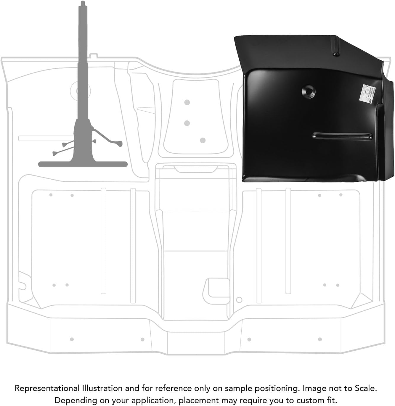 JEGS 78637 Front Cab Floor Panel 1960-1966 GM Truck Right/Passenger Side Sold In
