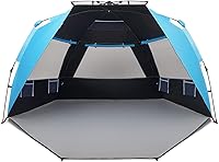 Vista 10 de Easthills Outdoors Instant Shader Deluxe XL Easy Up - Carpa para 4 personas con protección solar UPF 50+ doble revestimiento plateado con cremallera