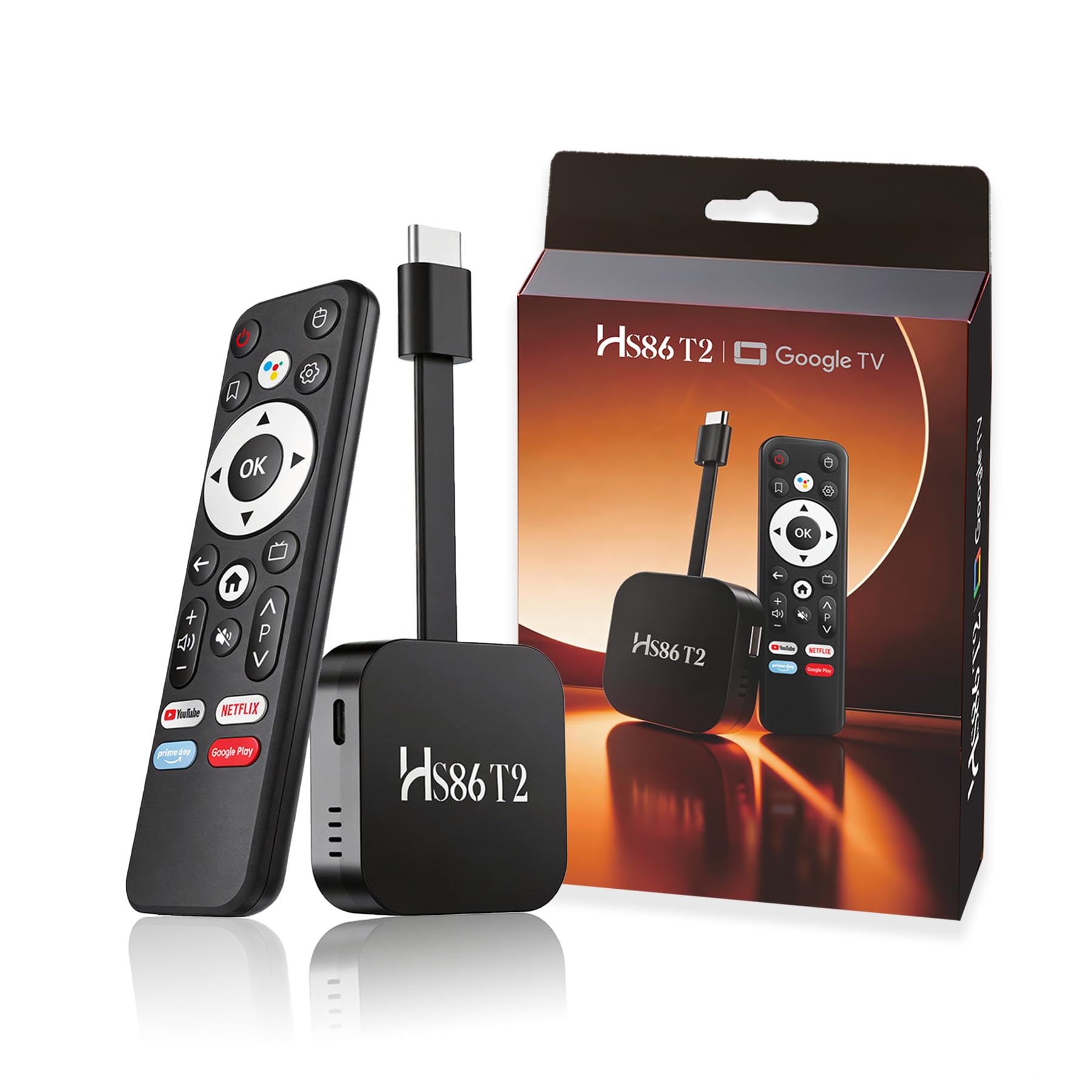 Neuestes Smart TV Stick Android 14.0 2026 4K @60fps Ultra HD TV-Stick Android Box 2 GB RAM 16 GB ROM RK3518 Prozessor Dual WiFi 6 2.4G/5G BT5 HDR10+ USB2.0 HDMI 2.0 mit Bluetooth Sprachfernbedienung