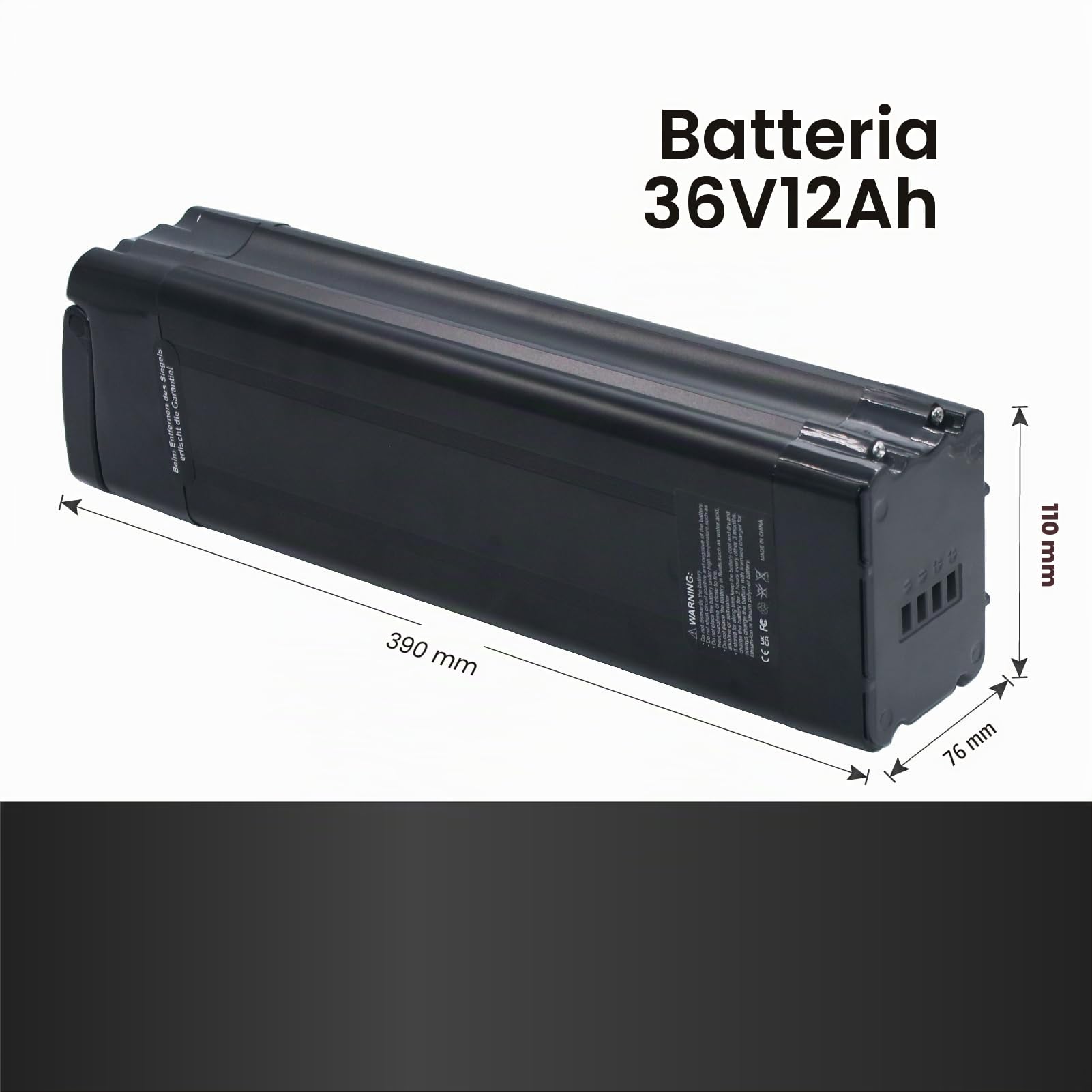 Batteria per bicicletta elettrica Pedelec Pesce d'argento 36 V 12 Ah per MiFa Rex Aldi Bike, adatta per Phylion/XH370-10J, ZL1010101 0-F, adatta per motori da 36 V