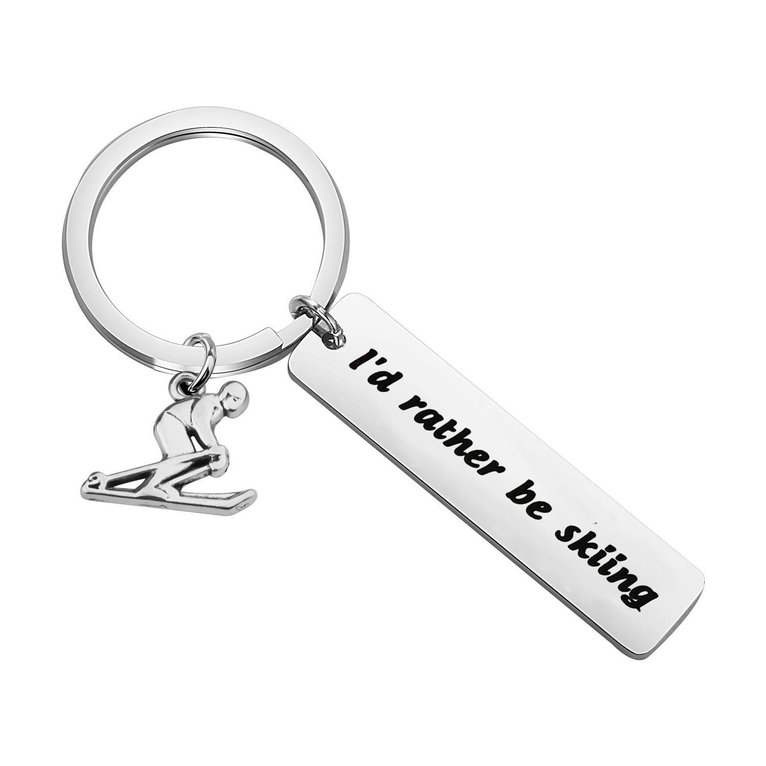 MYSOMYI'd Rather be Skiing Keychain Funny skiing Gifts for Skier Ski Lovers Ski Coach Gift