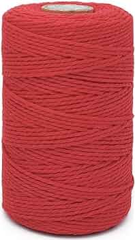 Twine String,500 Feet Cotton Butchers Twine String Cooking Kitchen Twine for Crafts Roasting Gift Wrapping DIY Decoration Gardening Packing Materials,Red