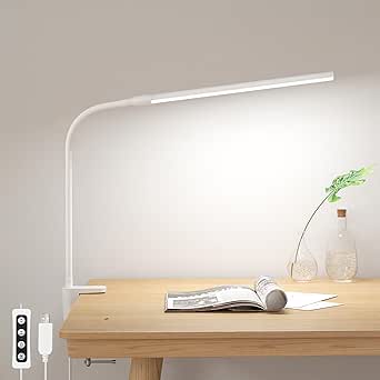 BICKON Lampe De Bureau LED - Doux Pour Les Yeux,Lampe Tactile Avec Minuterie & Mémoire,5 Modes D'éclairage & Luminosité Réglable,Longue Durée,pour Enfants, Étude,Travail De Bureau [Rose