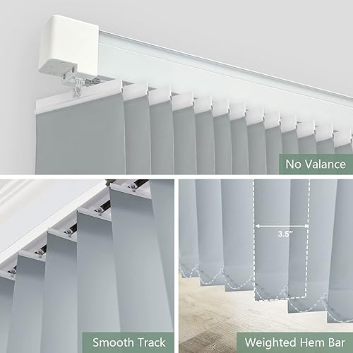 Miniatura 5 de Yoolax Persiana vertical motorizada funciona con Alexa, persianas inteligentes de filtrado de luz con control remoto, tamaño personalizado, persiana