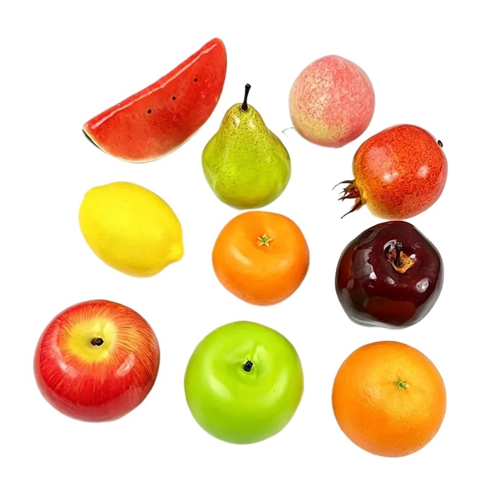 Wuyxto One Color 10Pcs Artificial Fruits Pack Fake For Home Decor Simulation Fruit Set Party Chirstmas Decortion Modle Photoshoot For Party