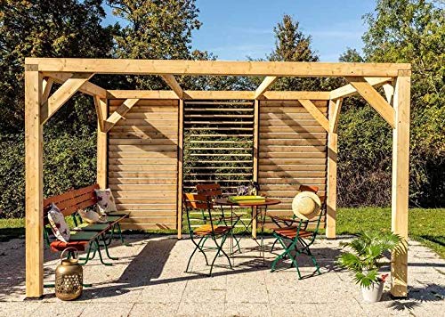 Pergola Bioclimatique 12.20m² Bois Naturel - VT3436V