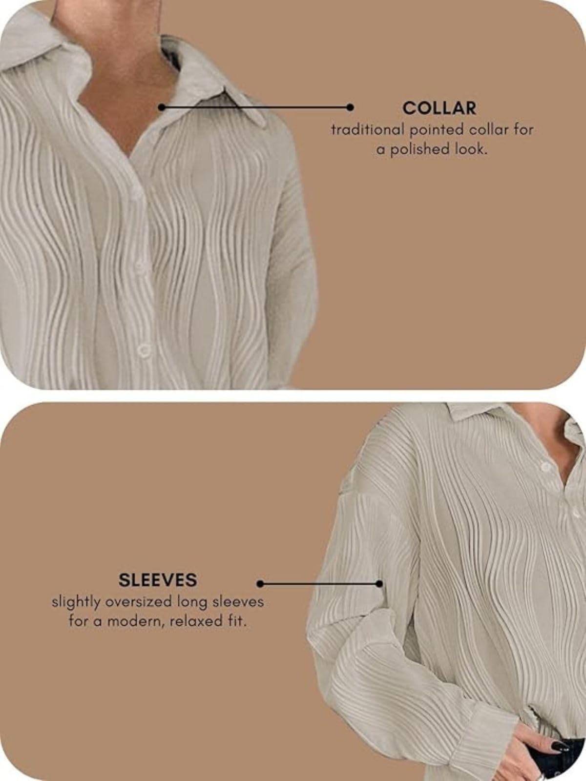Leriya Fashion Camisa de mujer de gran tamaño | Camisa de mujer elegante Western | Camisa larga para mujer