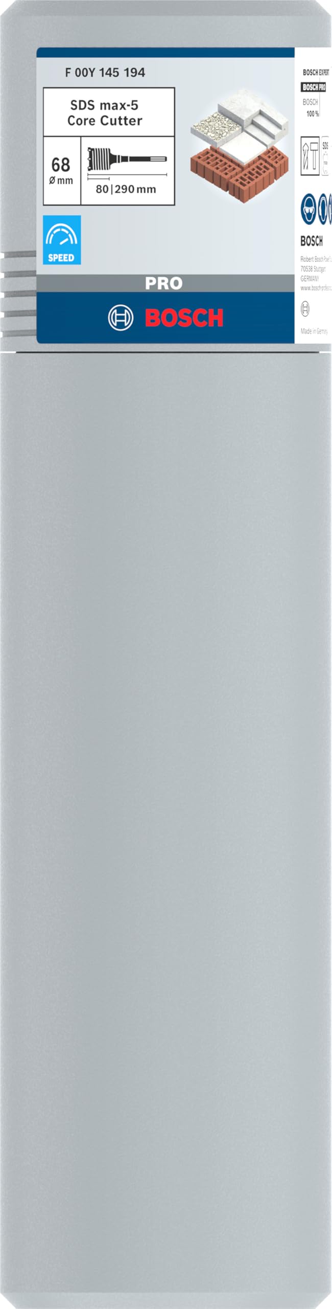 Bosch F 00Y 145 194 - Corona perforadora hueca SDS-max-9-68 x 160 x 290 mm (pack de 1)