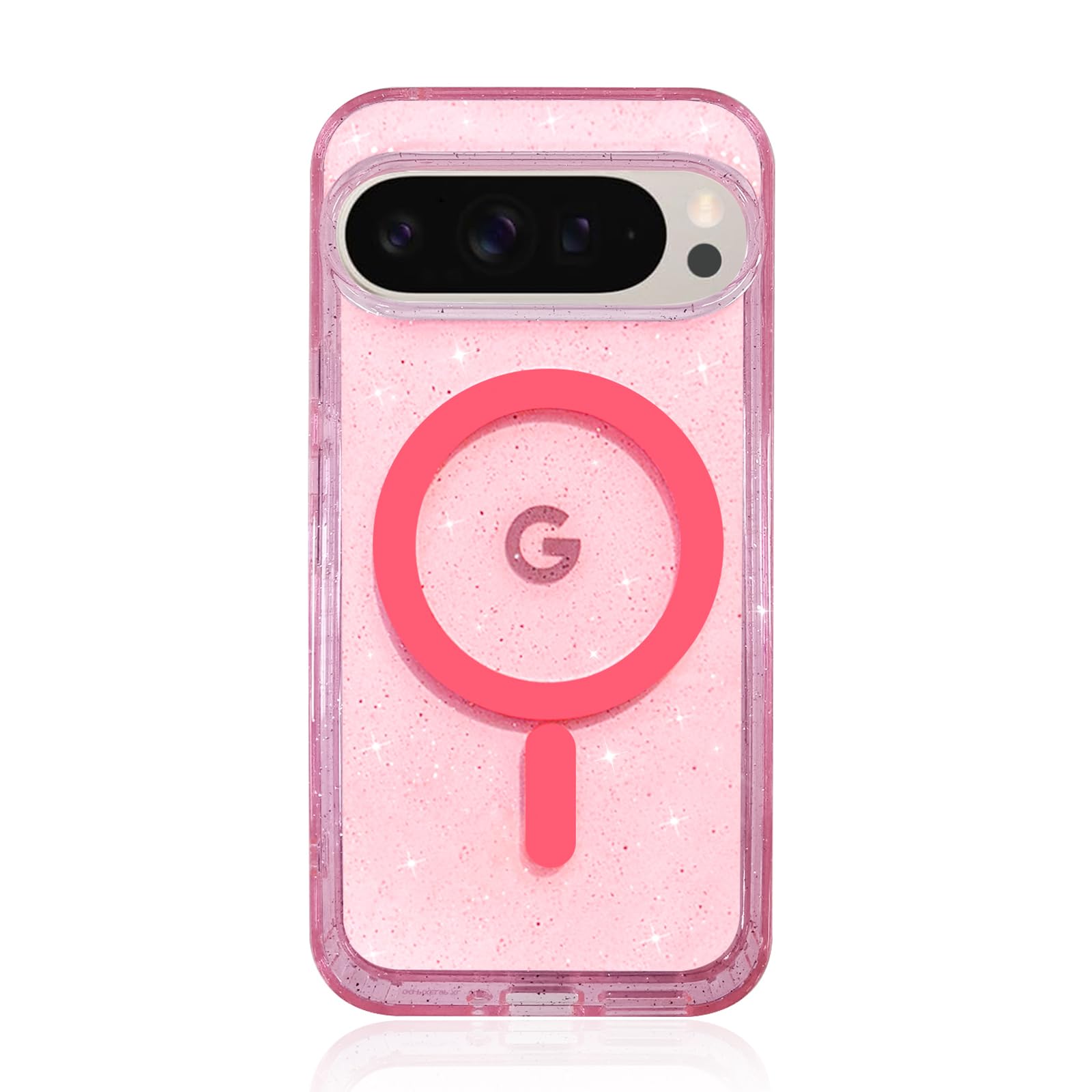 for Google Pixel 8 Pro Case Magnetic,Compatible with MagSafe,Luxury Crystal Glitter Bling Sparkly Girly Protective Phone Case for Women Anti-Yellowing