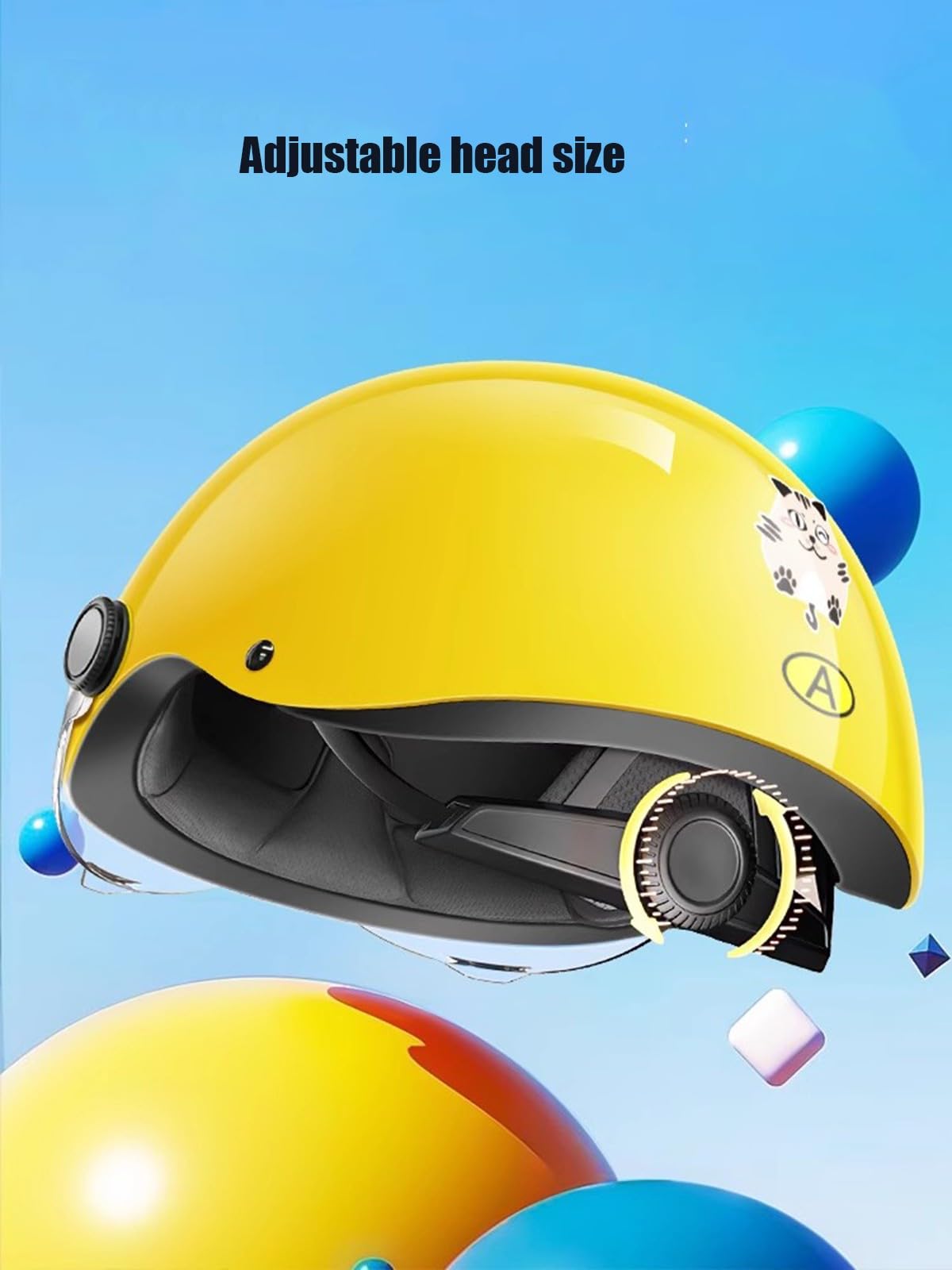 Cascos De Motocicleta para Niños con Dibujos Animados Casco Abierto 3/4 Casco Eléctrico De Media Cara con Visera Cascos para Niños Y Niñas Scooters ATV Homologados ECE F,50-58cm