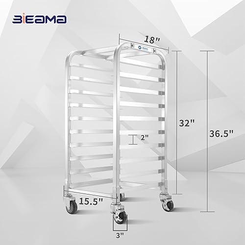 Miniatura 2 de Estante de media hoja de 10 niveles, estante para panecillos NSF, estante de aluminio para panadería, estante de enfriamiento de panadería de cocina