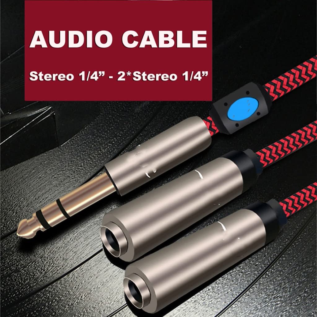 HiFi Audio Cable Stereo 6.35mm Male to Female for Mixer Headphone 1/4 Inch Jack Splitter
