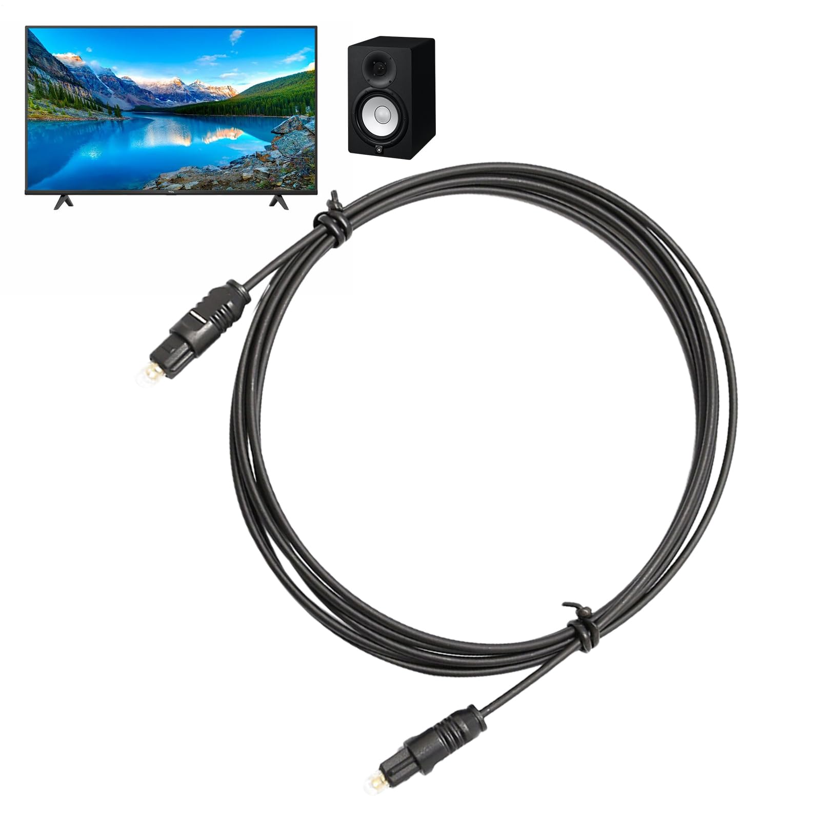 Cavo Audio Ottico Digitale Per Soundbar – Fibra Ottica Da 1,5 M, Connettori In Metallo, Trasmissione Stabile E Senza Interferenze
