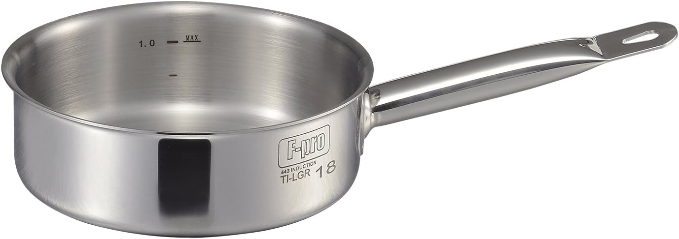 MTI IH F-PRO Shallow Single Handpot with Lid and Graduated 24cm