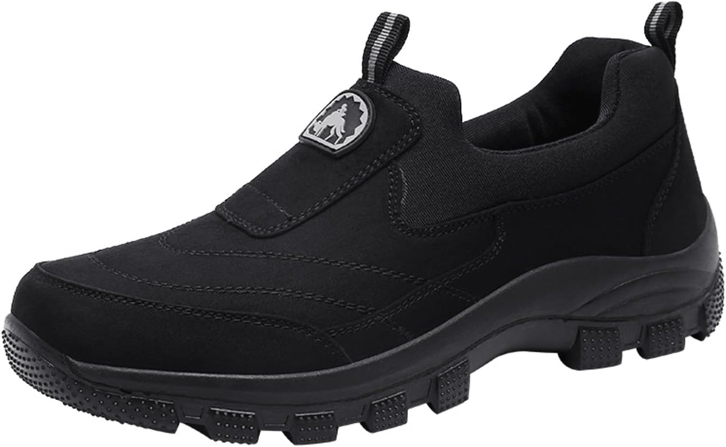 Tokouk Men's Leather Comfortable and Breathable Orthopedic Hiking Shoes, Casual and Lightweight Slip-On Walking Boat Shoes, Outdoor Non-Slip Sneakers.