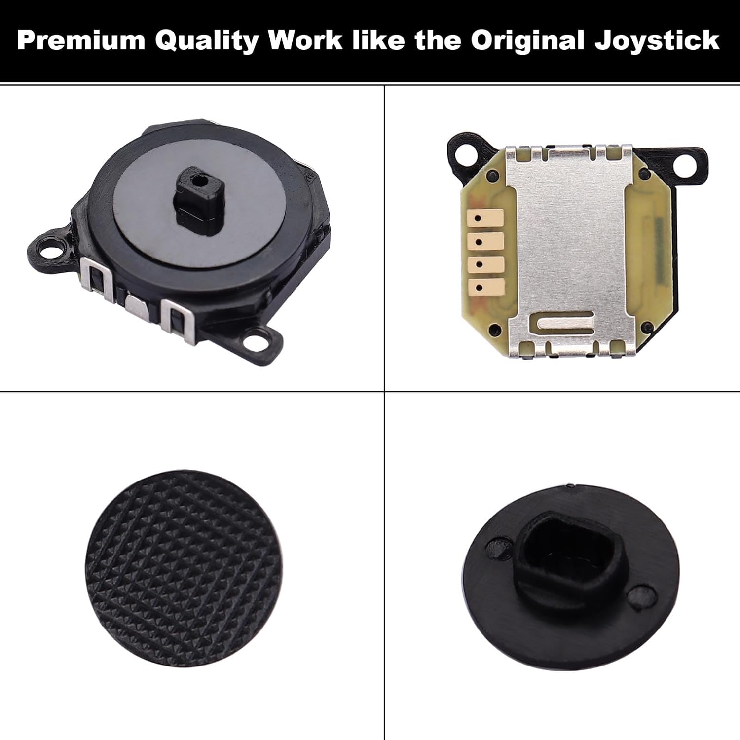 4pcs Black 3D Analog Joystick and 8pcs Thumb Stick Caps Button Replacement for Sony PSP 1000 1001