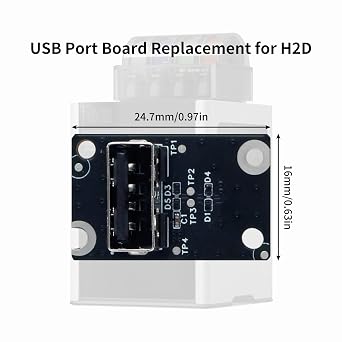 H2D USB Port Board Replacement for BambuLab H2D/H2S/H2C: PCB Adapter with Fixing Screw and Connection Cable to Data Transfer 3D Printer Accessories