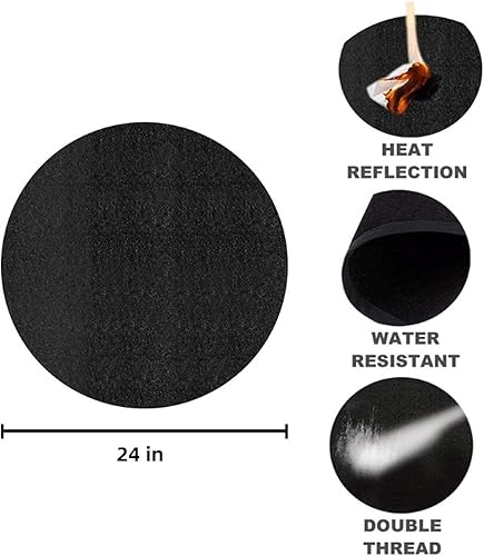 Miniatura 9 de Alfombrilla ignífuga para terraza, chimenea, barbacoa, lavable, 23.6 x 20.5 pulgadas, #19