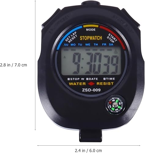 Miniatura 3 de Cronómetro de entrenamiento multifuncional para árbitros entrenadores y atletas cronómetro digital negro para correr natación carreras
