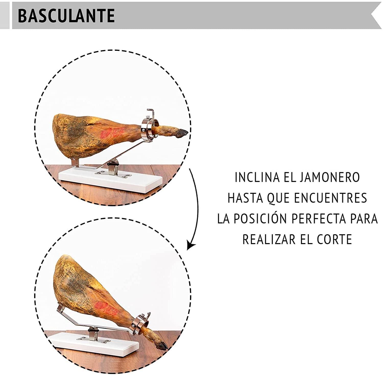 JAMONERO Giratorio BASCULANTE Color Blanco
