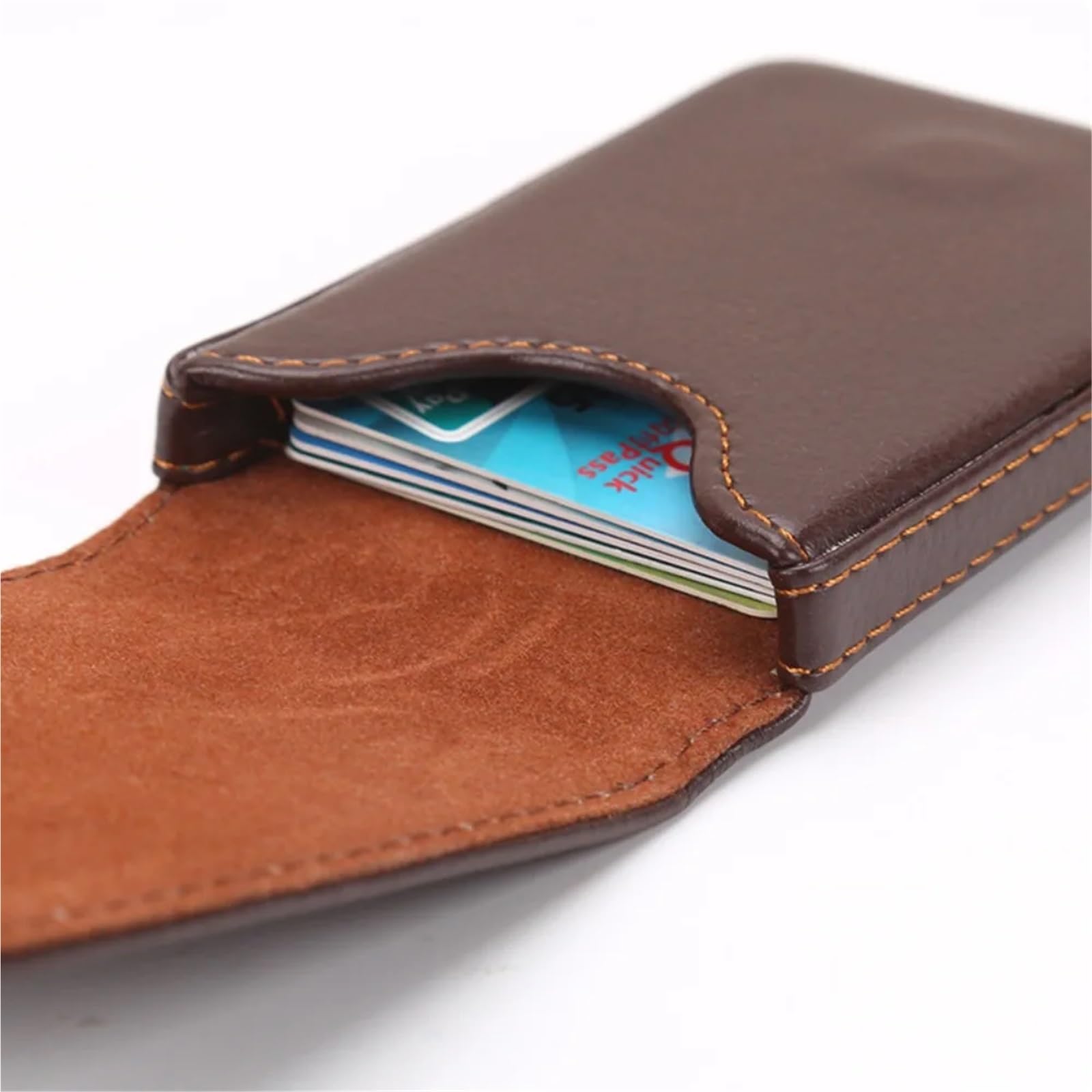 5 szt. etui na wizytówki elegancki design lekki organizer na karty (barwnik kawowy)