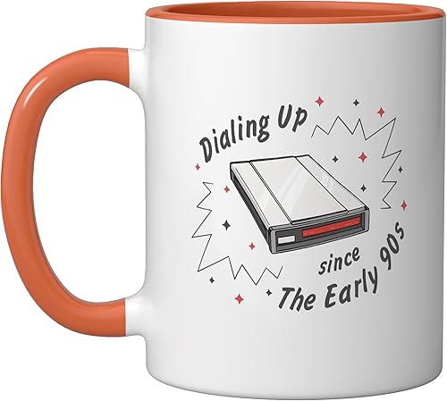 Miniatura 6 de 90s Nostalgia Retro 90s Dial Up Internet Vintage Ceramic Mug, Red/White Red/White,Black/White,Orange/White,https://www.amazon.com/dp/undefined