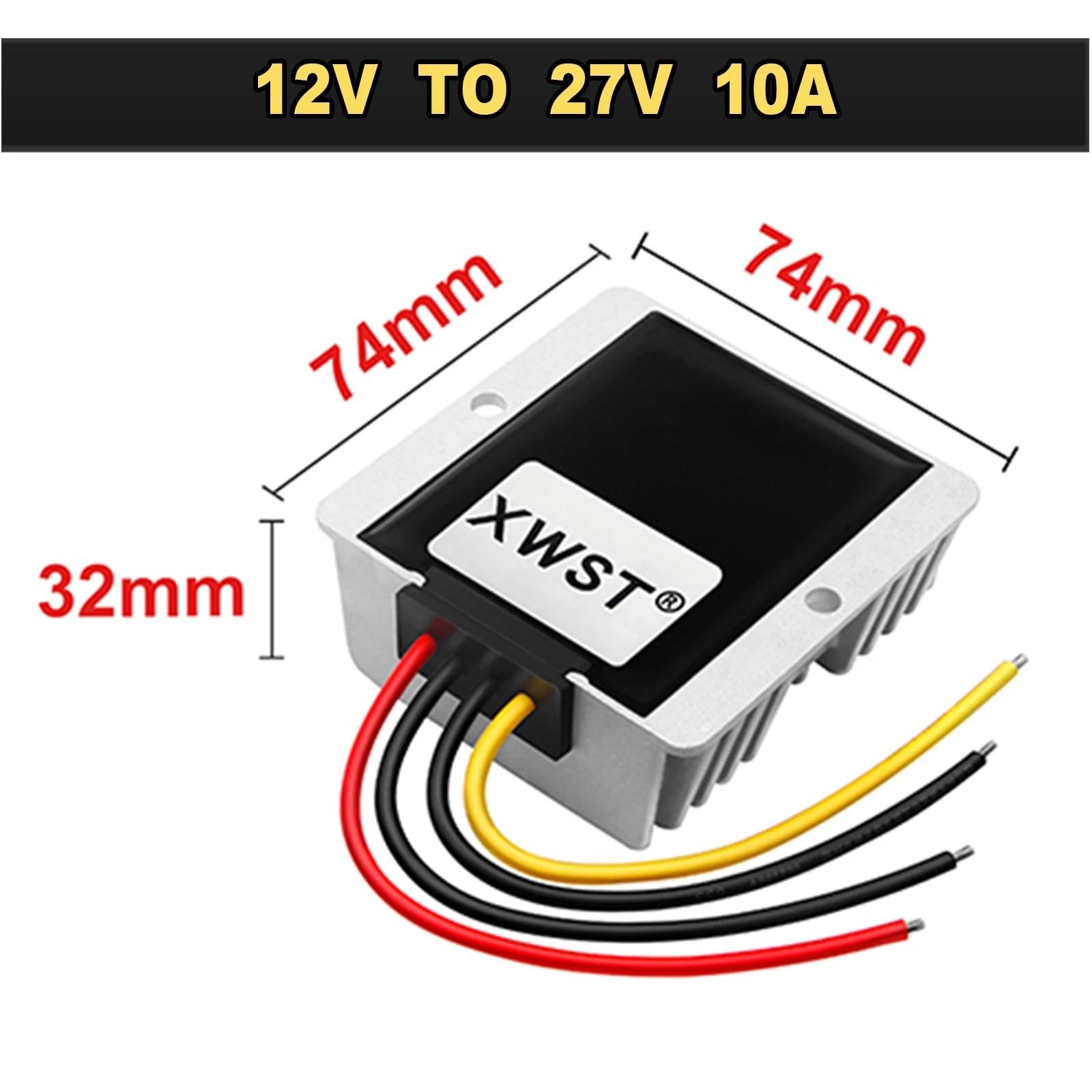 DC DC Boost Stabilizzatore Convertitore da 12V a 27V Step Up Power Inverter 1-20A Modulo regolatore di tensione for auto for solare(10A Aluminum L)