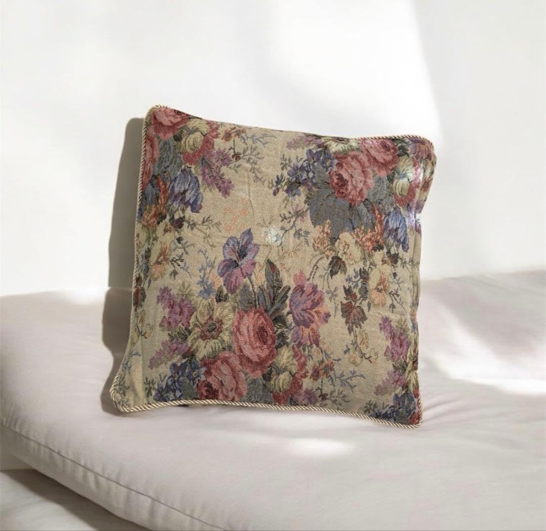 Amazon.co.jp: vintage レトロアンティーク花柄ゴブラン刺繍クッション