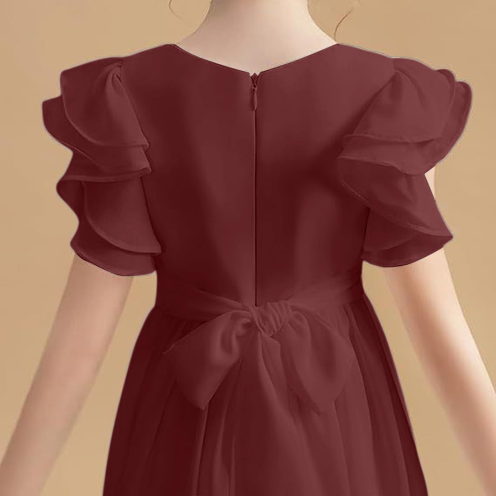 Abiti da ragazza con maniche a volant estate elegante una linea abito da festa di nozze damigella d'onore ballo di fine anno fiore ragazza abito per bambini Boho Flowy Maxi abito