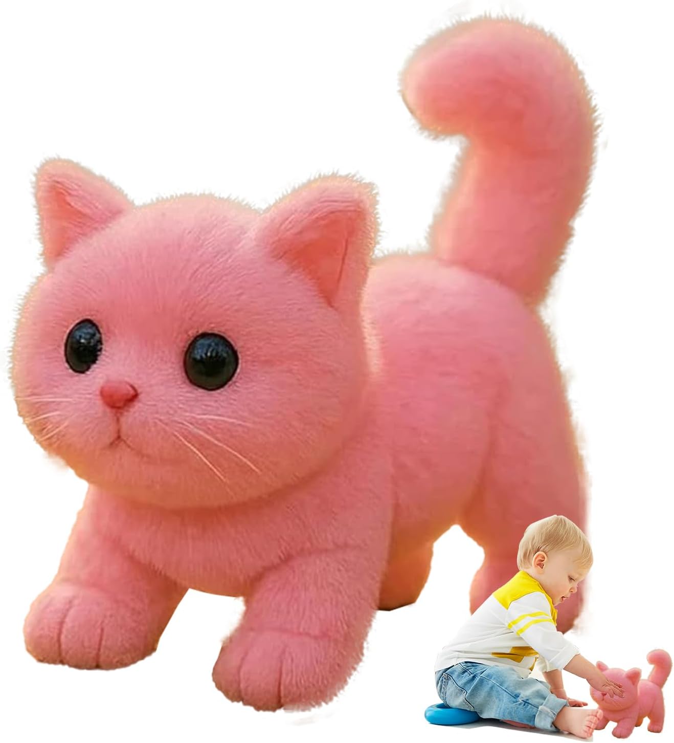 Genérico Robot Cat – Interactive Electric Plush, Cute Animals for Gift for Girls Boys Mother Valentine Family Home Office