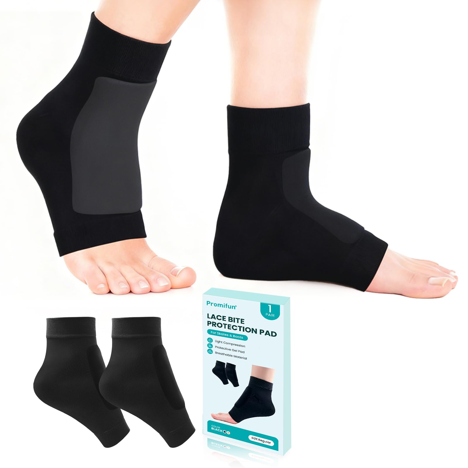 Padded Skate Socks with Gel Pads - Ankle Sleeves Protection for
