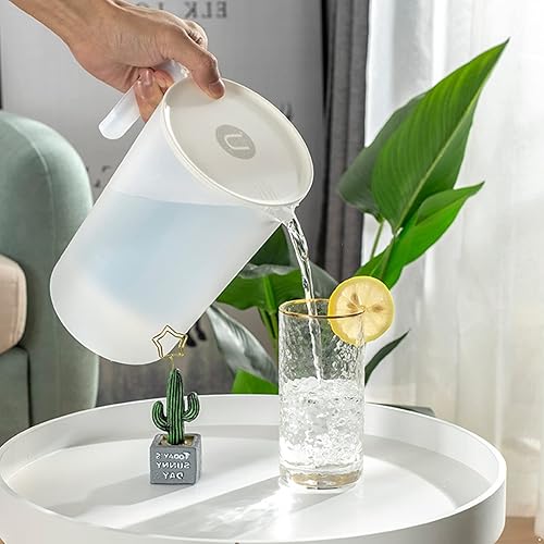 Miniatura 9 de renvena Design - Jarra de plástico de 2 litros con tapa y boquilla ventilada para bebidas heladas y calientes, en interiores y exteriores