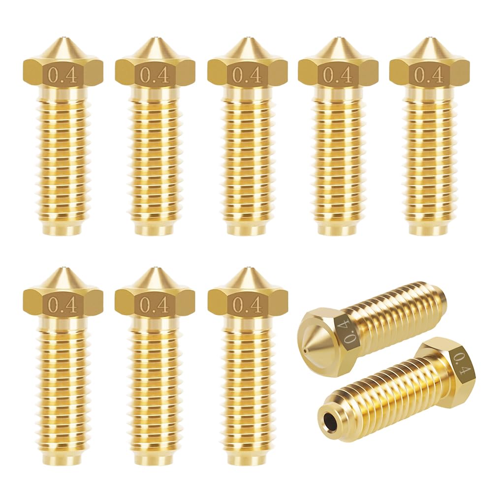 Serplex® 0.4mm Brass Nozzles for 3D Printer, Compatible with Kobra 2/2 pro, Hotend Extruder Nozzle Tips, High Thermal Conductivity Replacement Parts for Smooth Filament Extrusion