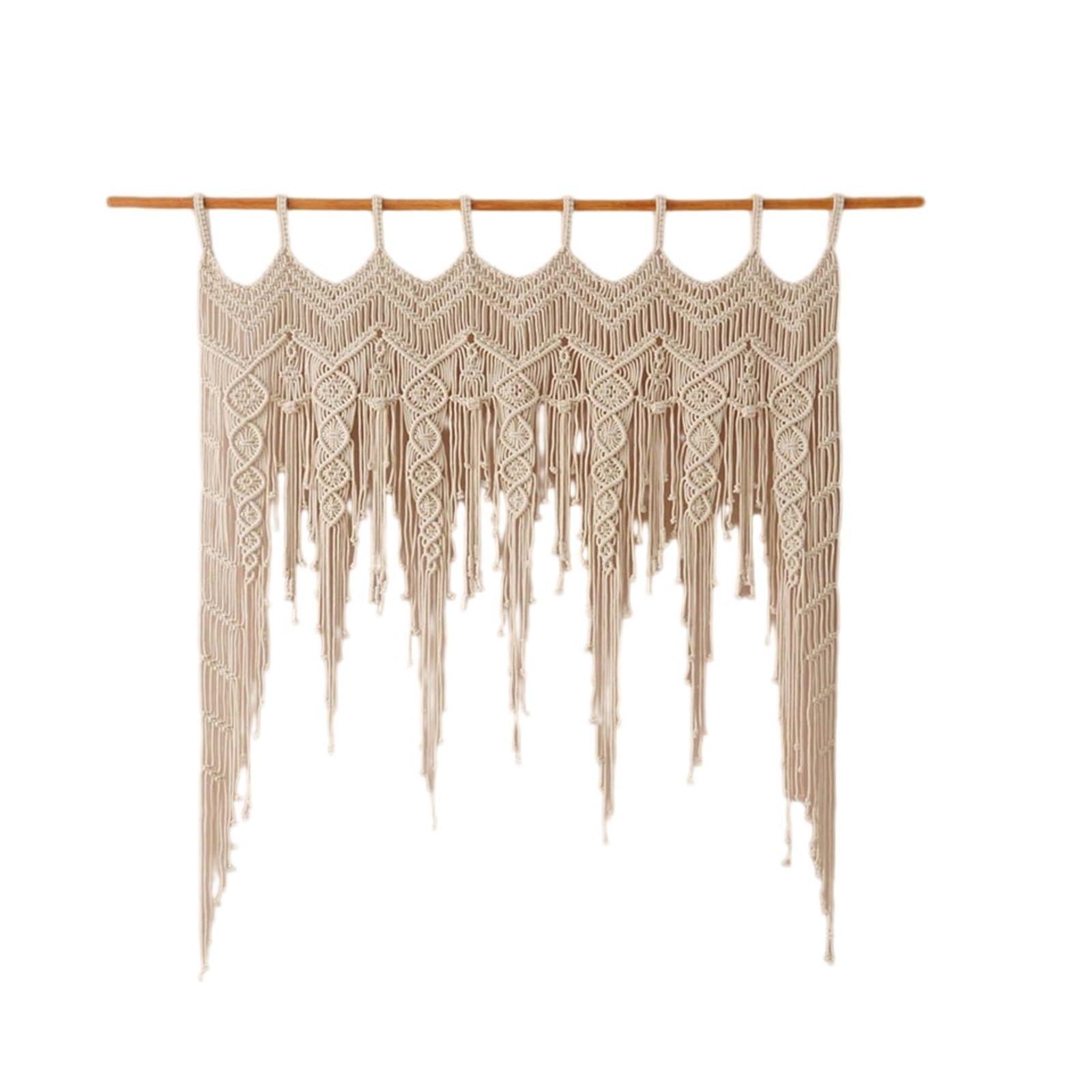 SUBLXPoten Hanging Tapestry Hand Woven Macrame Wall Hanging Decor Woven Tapestry Handmade Yarn Tassels Art Decorations