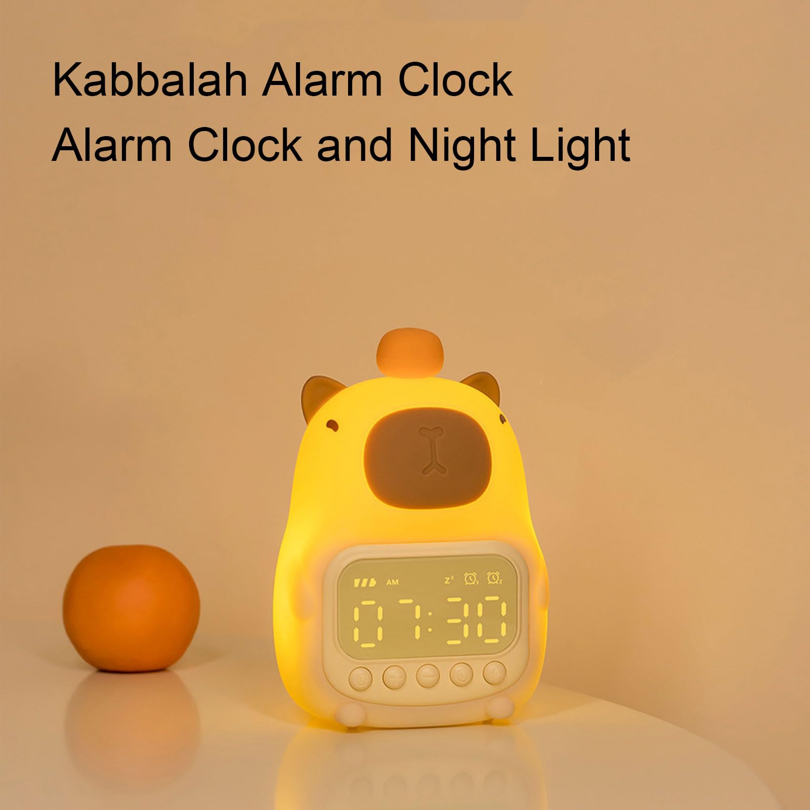 Réveil Numérique, Rechargeable Calme Récit D'alarme Mignon avec USB et Lumière Nocturne, Réveil de L'alarme Animal Capybara Horloge Nocturne pour Chambre à Coucher Table de Nuit