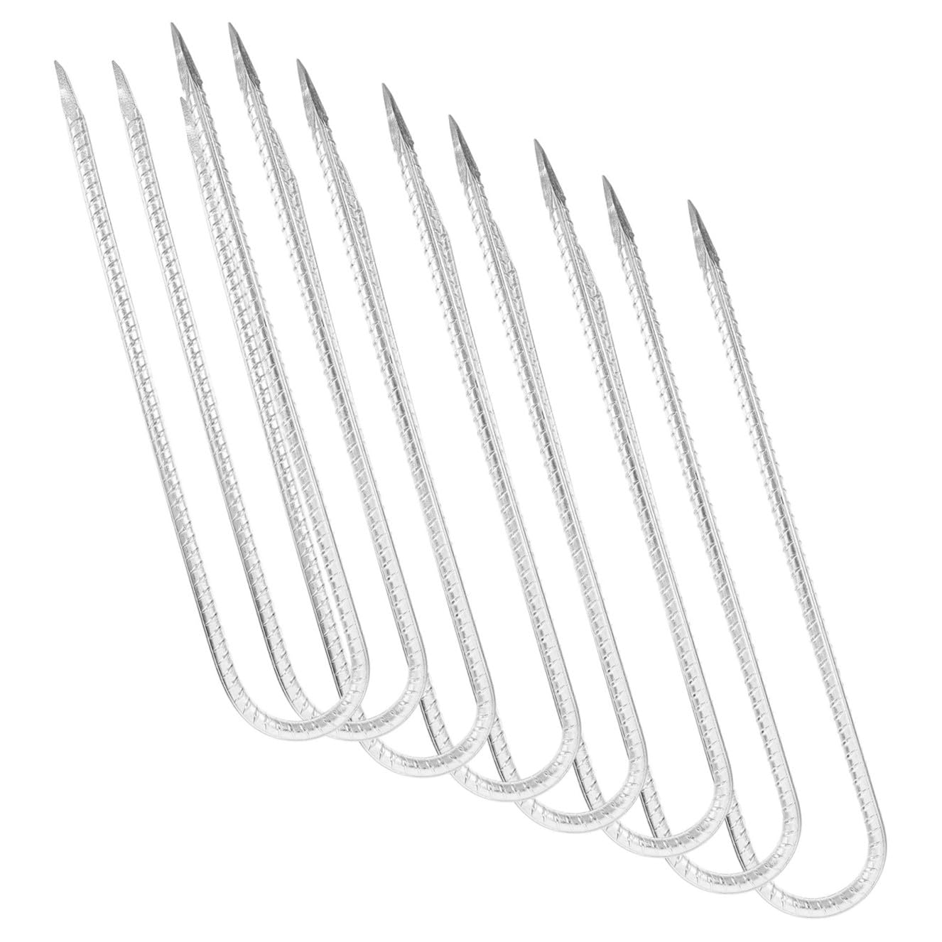 Happyyami Picchetti a U in Acciaio Zincato per Campeggio e Giardinaggio, Resistenti e Durevoli, 8 Pezzi per Tende e Teli da Giardino, Fissaggio Sicuro del Terreno