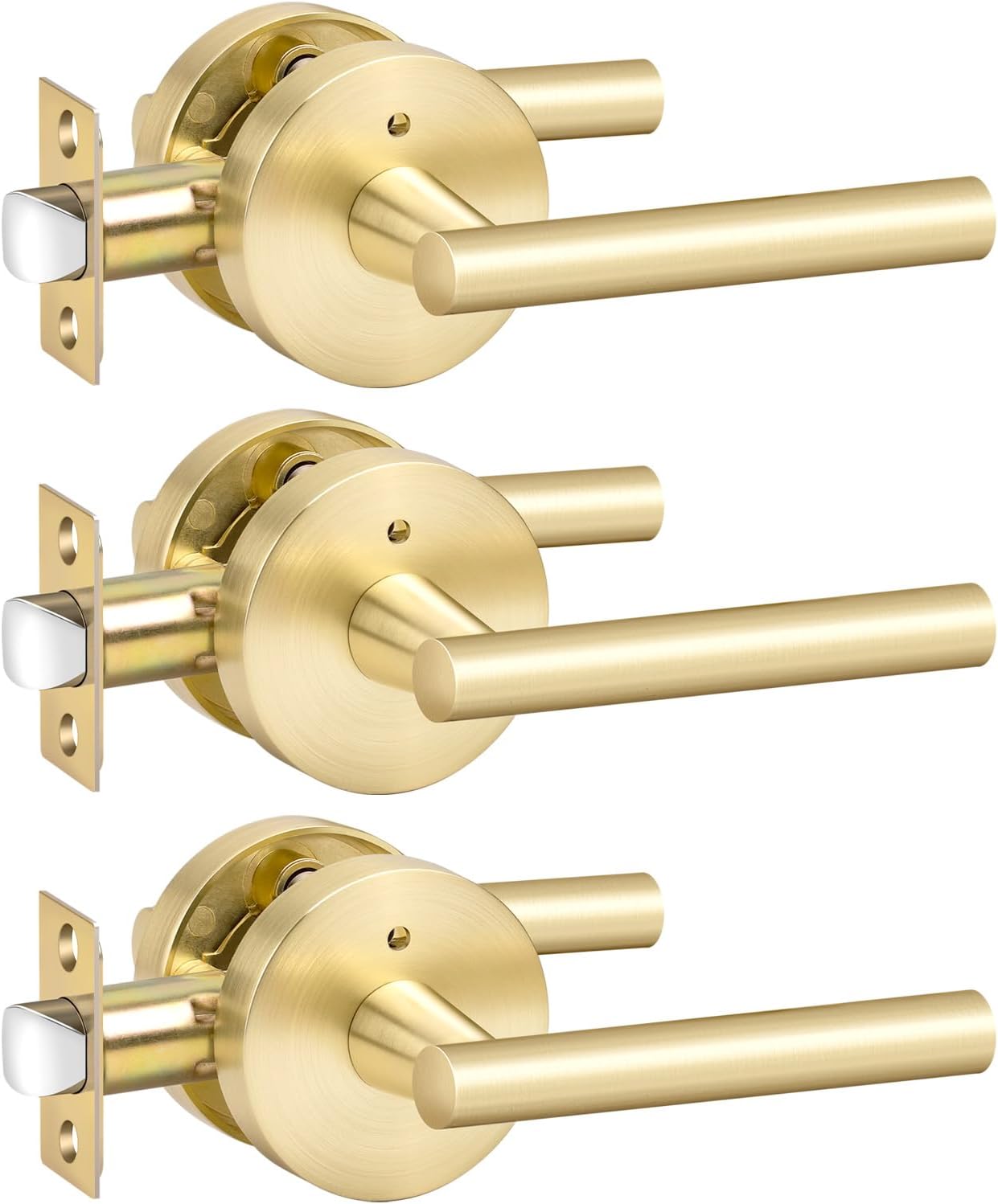 goldenwarm Gold Interior Door Handles, Gold Privacy Lever Door Handle