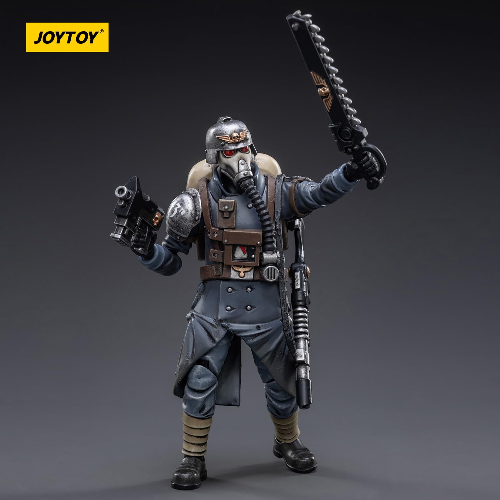JOYTOY Warhammer 40k Astra Militarum, Astra Militarum Death Korps of Krieg Veteran Squad Sergeant 1/18 Action Figure - Image 3