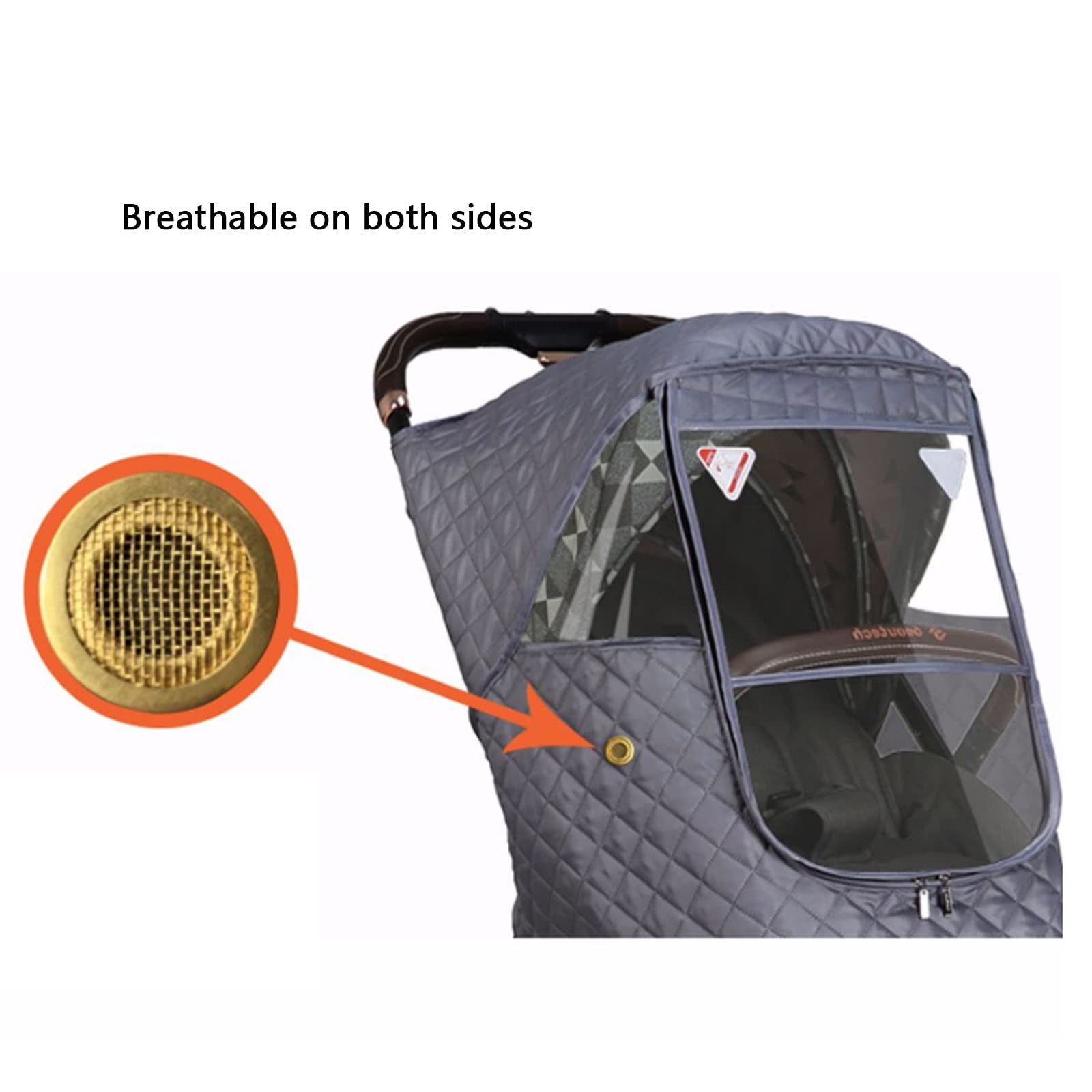 Housse de Pluie pour Poussette, Housse de Pluie Universelle pour Poussette, Coupe-Vent, Anti-Buée et Anti-Neige Garder Au Chaud, Fenêtre Transparente et Visible, pour Poussette(Color:C)
